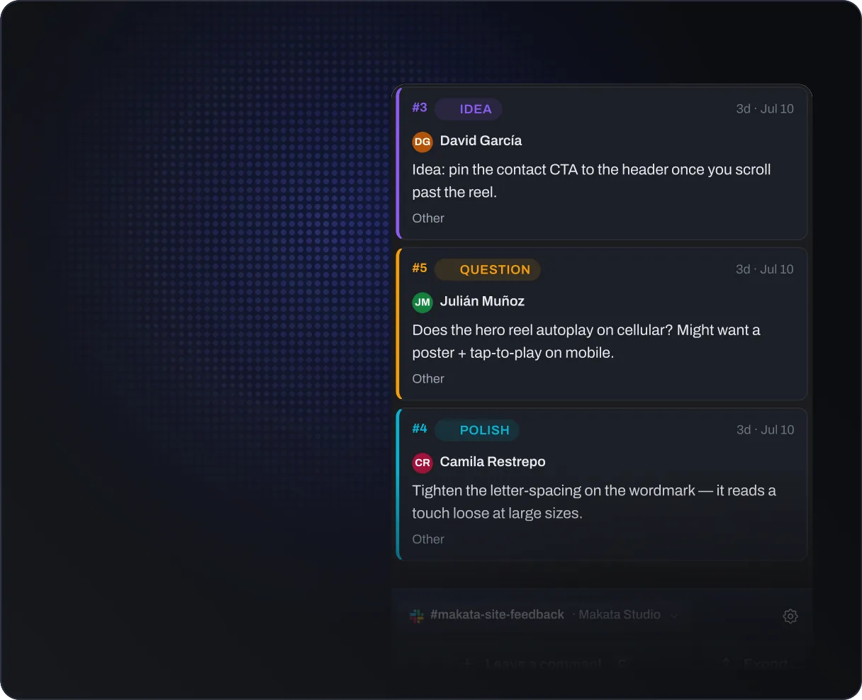 A comment thread opened from a link, with no account